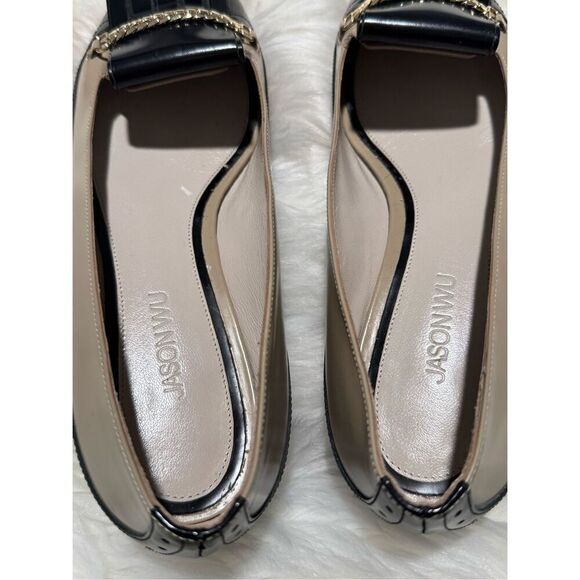 Jason Wu stacked Kiltie Oxford leather loafers two tone 37.5 - Picture 14 of 15